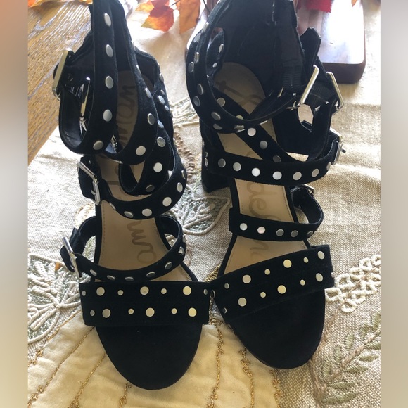 COPY - Sam Edelman black suede studded heels. - Picture 2 of 4